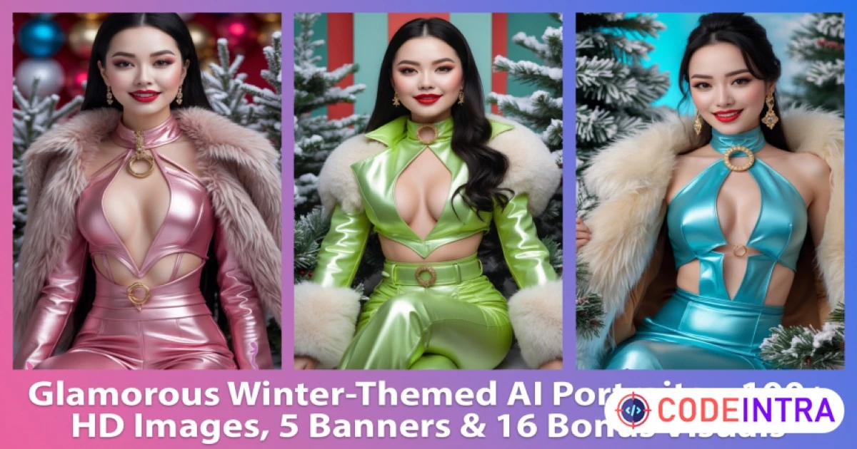 Glamorous Girl Winter AI Portraits – 100+ HD Images of Luxury Girls for Social Media Influencer - Codeintra