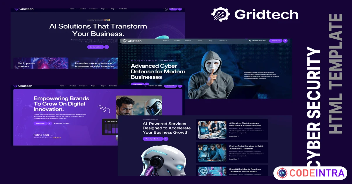 Gridtech - AI and Cyber Security HTML Template - Codeintra