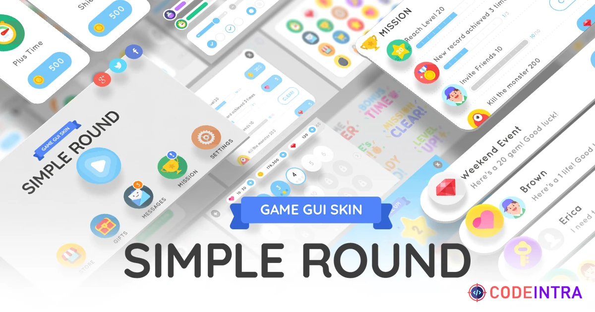 GUI - Simple Round | 2D GUI | Unity Assets - Codeintra