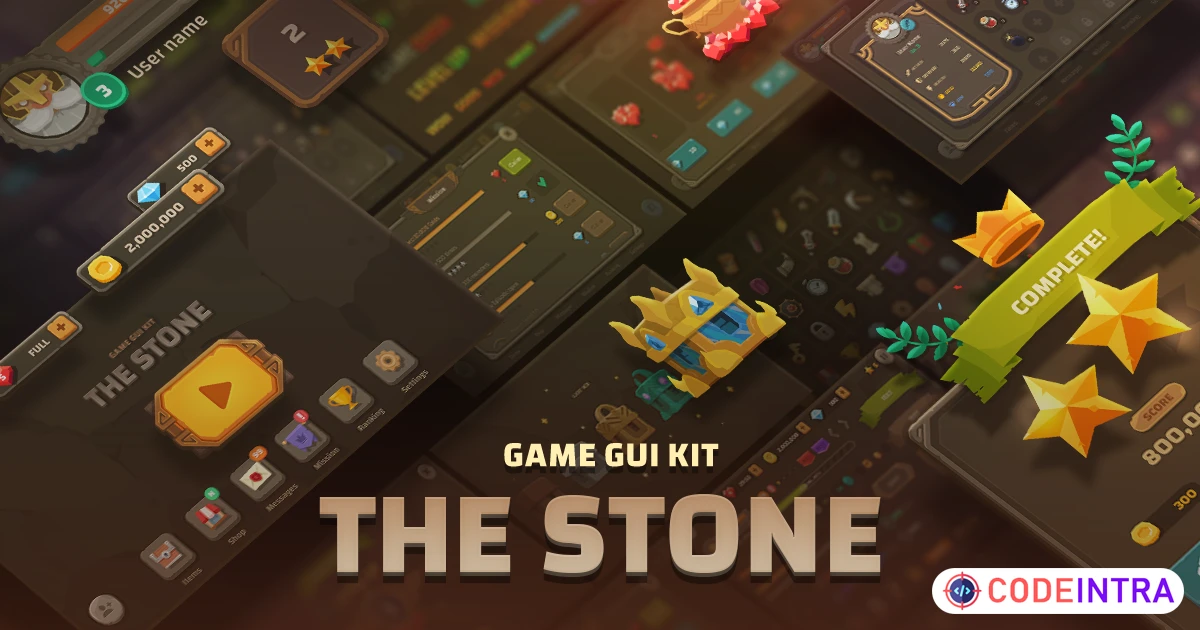 GUI - The Stone | 2D GUI | Unity Assets - Codeintra