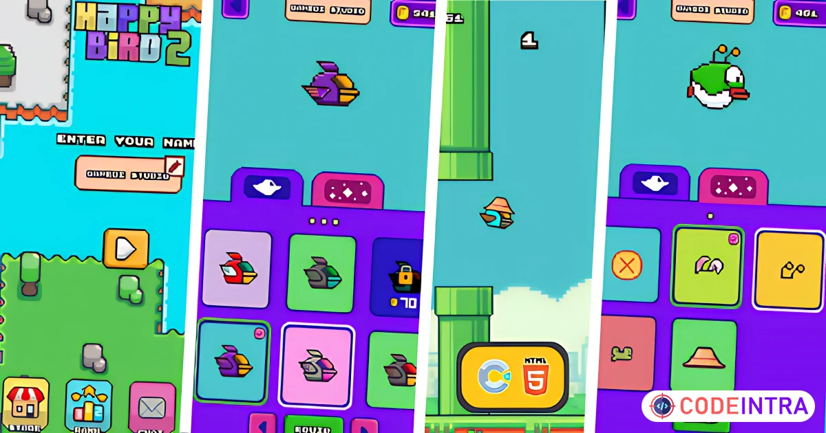 Happy Bird 2 - HTML5 Game - Codeintra