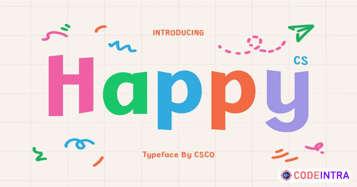 Happy – Fun Font Sans-Serif Design Luxury Happy - Codeintra