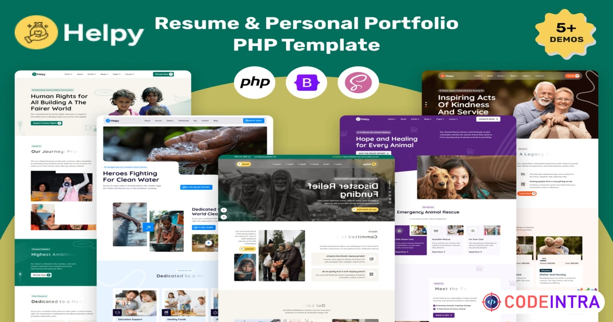 Helpy - Charity And Fundraising PHP Template - Codeintra