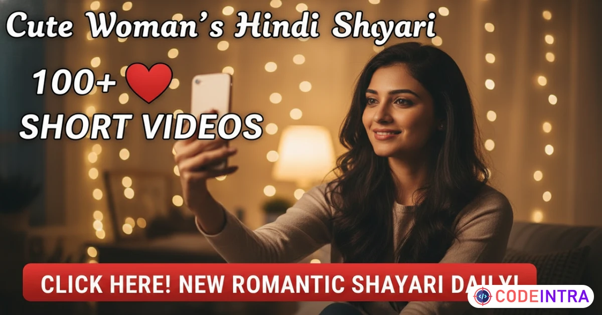 Product featured image Hindi Shayari by Cute Woman – 100+ Short Video - Codeintra