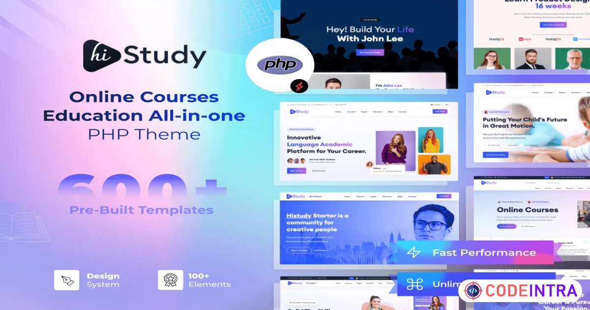 HiStudy - Online Courses & Education PHP Template - Codeintra