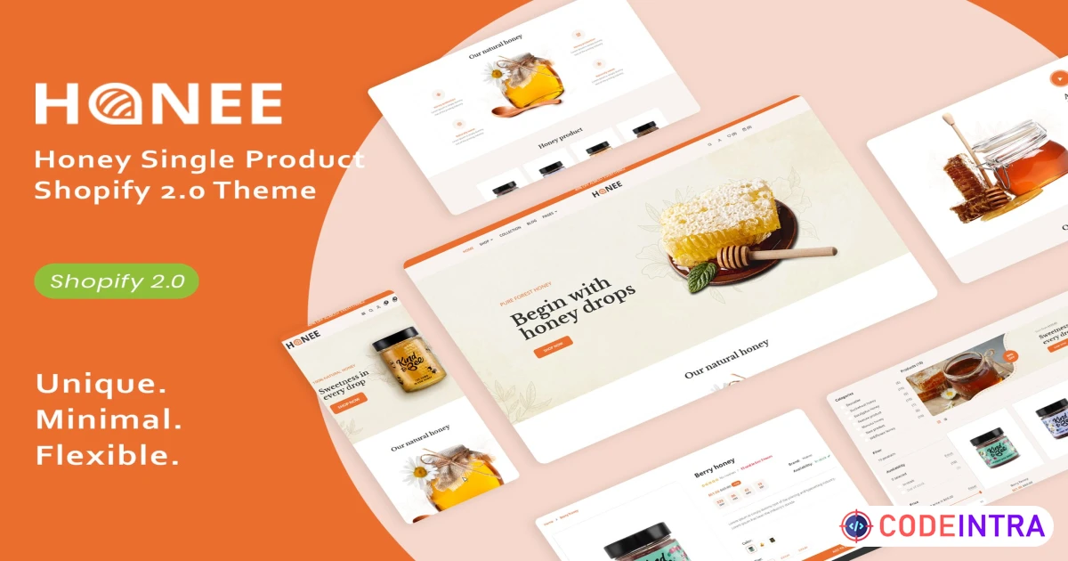 Honee - Honey Single Product Shopify 2.0 Theme - Codeintra