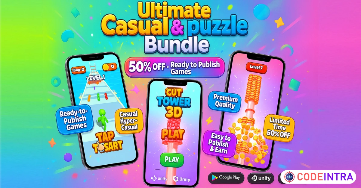 Product featured image Hyper-Casual And Puzzle Casual Unity Games Bundle - Codeintra