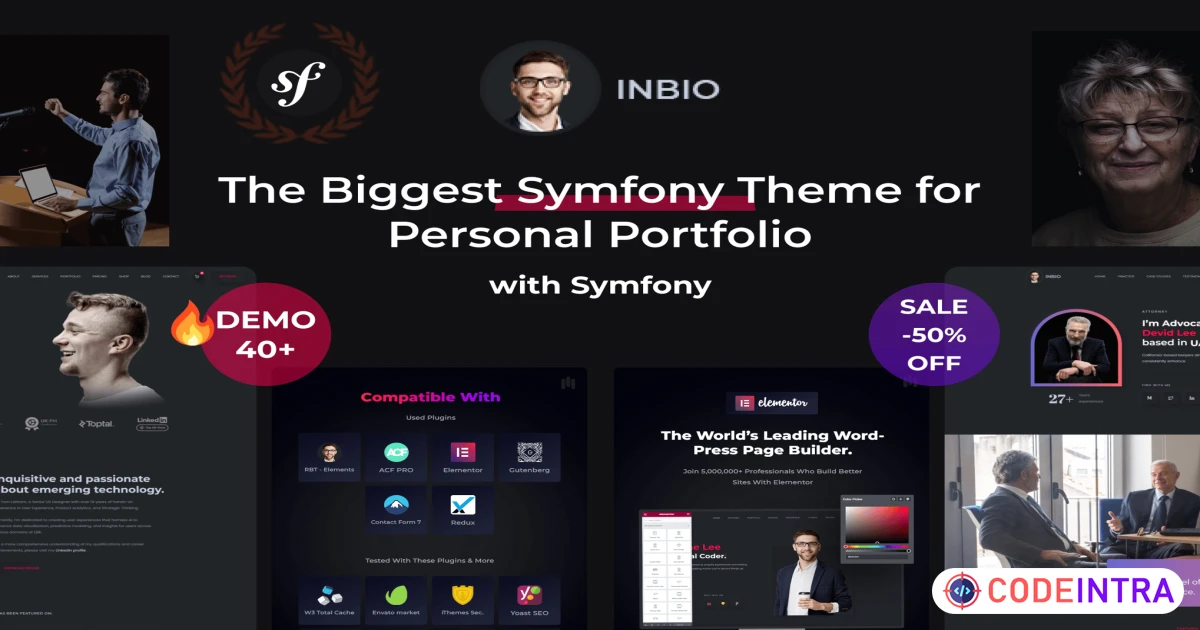 InBio - Personal Portfolio Symfony Template - Codeintra
