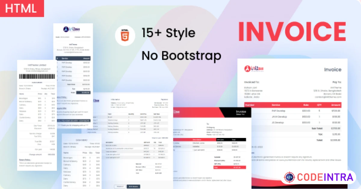 initBill - invoice & Receipt HTML Template - Codeintra