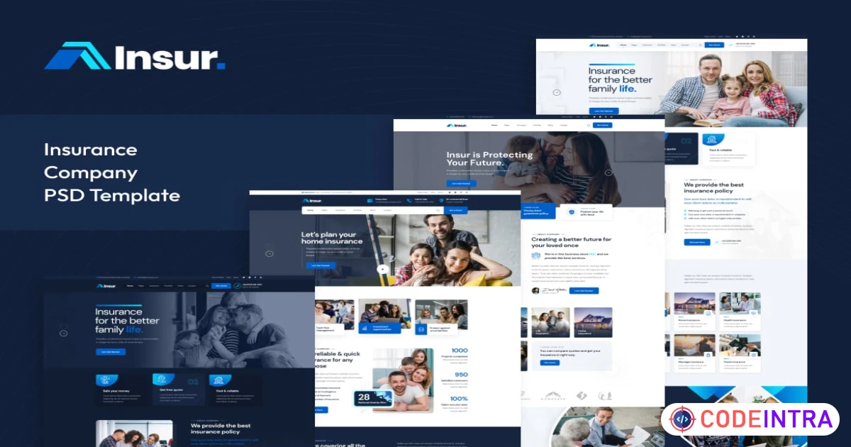 Insur - Insurance Company PSD Template - Codeintra