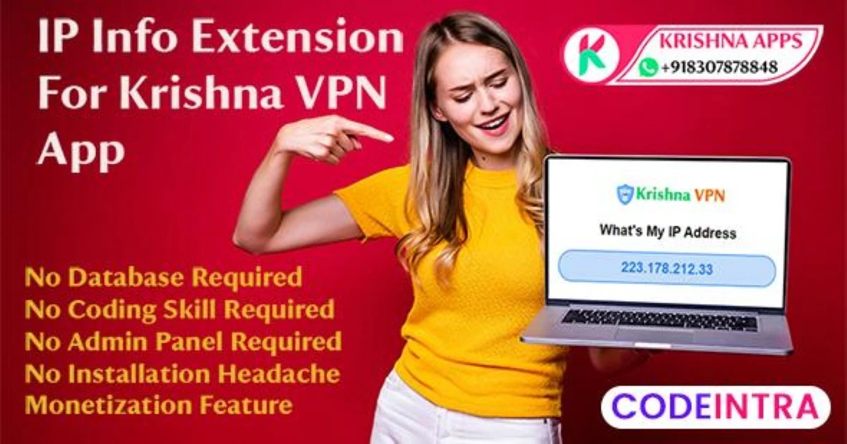 IP Info Extension for Krishna VPN Pro App - Codeintra