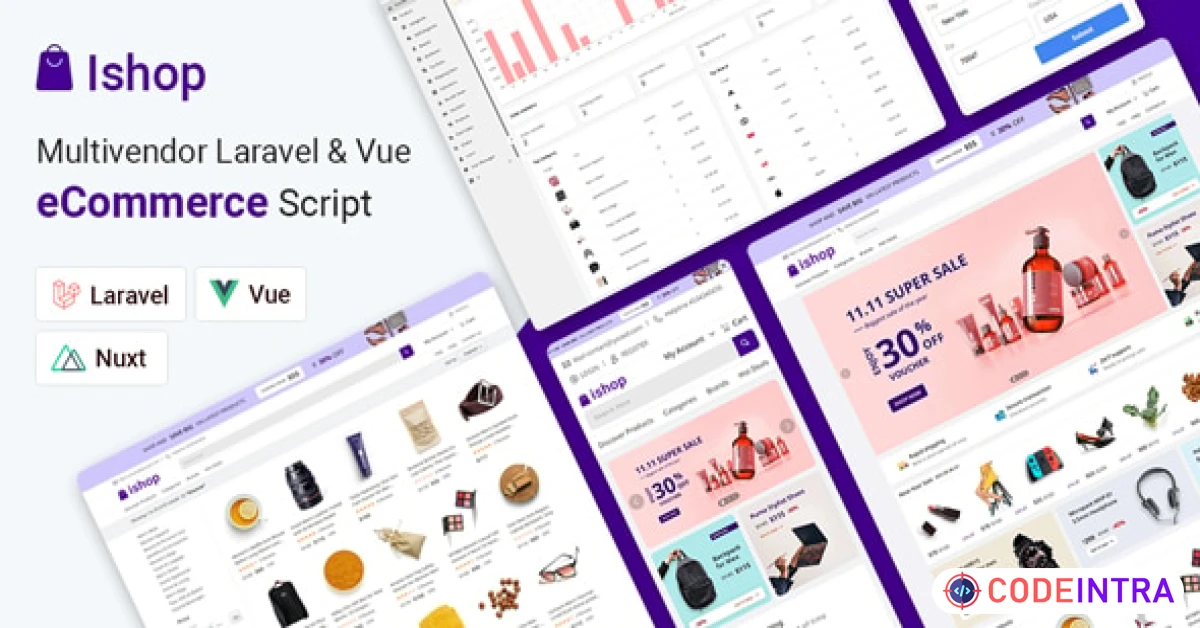 Product featured image Ishop eCommerce - PWA Multivendor eCommerce CMS - Laravel & Vue - Codeintra