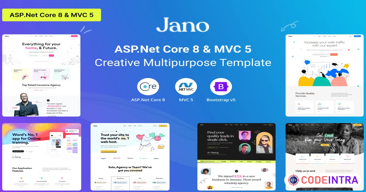 Jano - ASP.Net MVC Creative Multipurpose Template - Codeintra