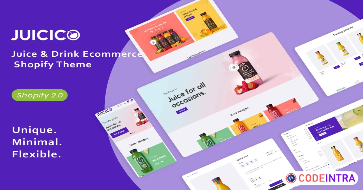 Juicico - Juice & Drink Ecommerce Shopify Theme - Codeintra