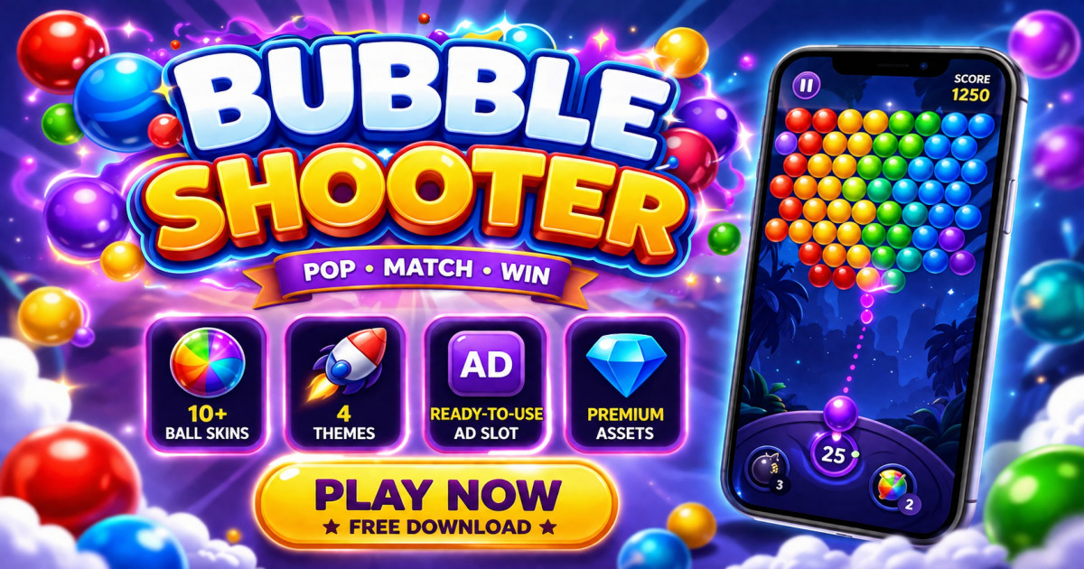 Product featured image Kids Bubble Shooter | HTML5 Game - Codeintra