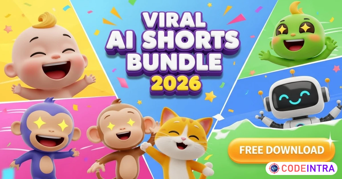 Product featured image Kids Funny AI Shorts Video Bundle - Codeintra