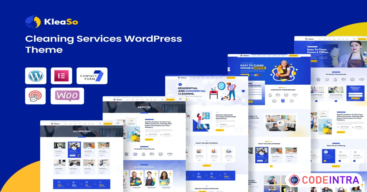 Kleaso - Cleaning Services WordPress Theme - Codeintra
