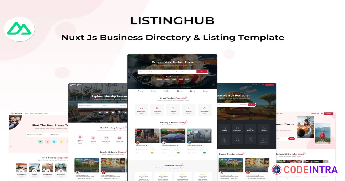 Product featured image ListingHub - Nuxt Js Business Listing Template - Codeintra
