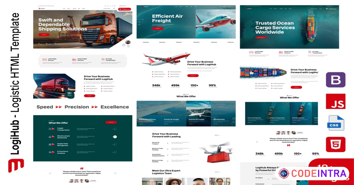 LogiHub - Logistic HTML Template - Codeintra