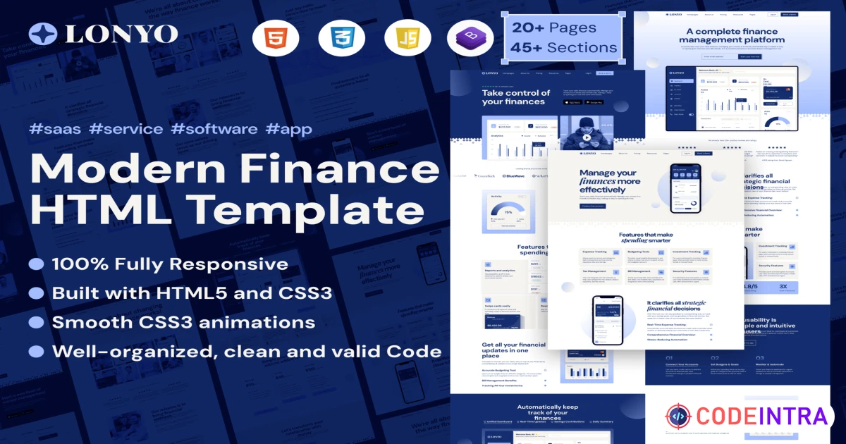 Lonyo - Sass And software Html Template - Codeintra
