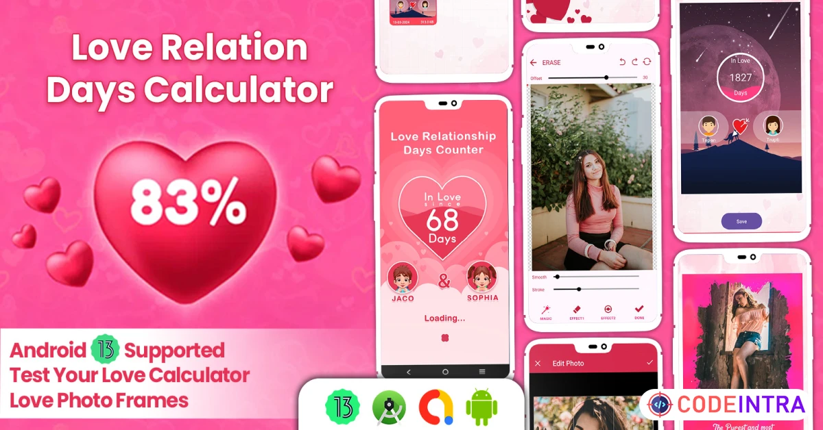 Product featured image Modern Love Relation Days Calculator Android - Codeintra