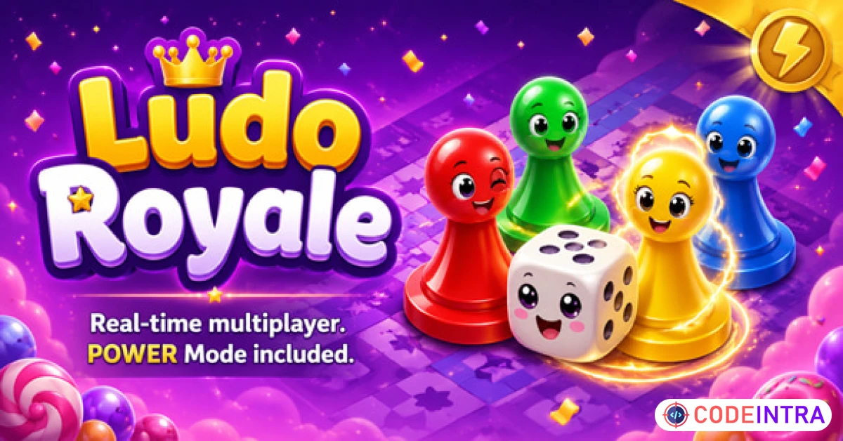Product featured image Ludo Royale | Multiplayer Ludo HTML5 Game With Power Mode - Codeintra