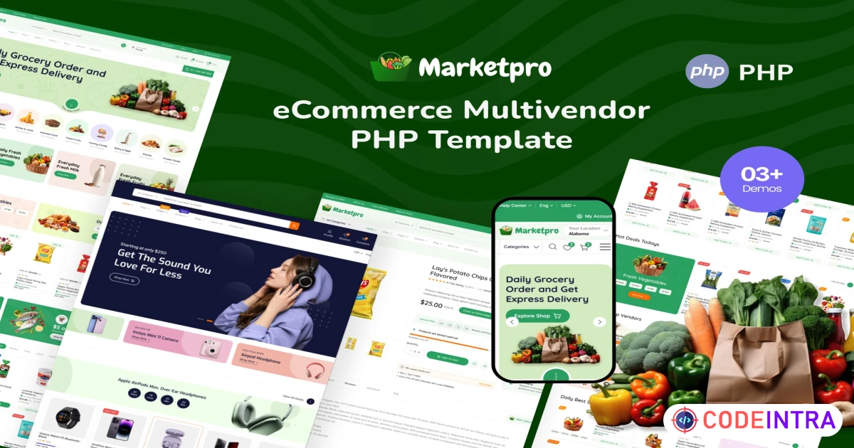 MarketPro - Php eCommerce Multipurpose Multivendor - Codeintra