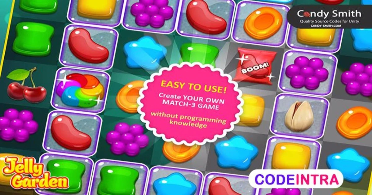 Match 3 Jelly Garden Kit Unity Premium Asset - Codeintra
