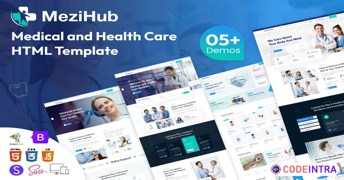 Product featured image Mezihub – Medical & Health Care HTML Template - Codeintra