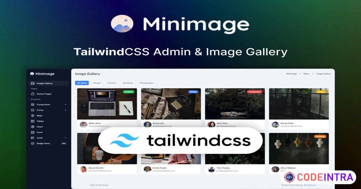 Minimage - Tailwind Admin & Image Gallery - Codeintra