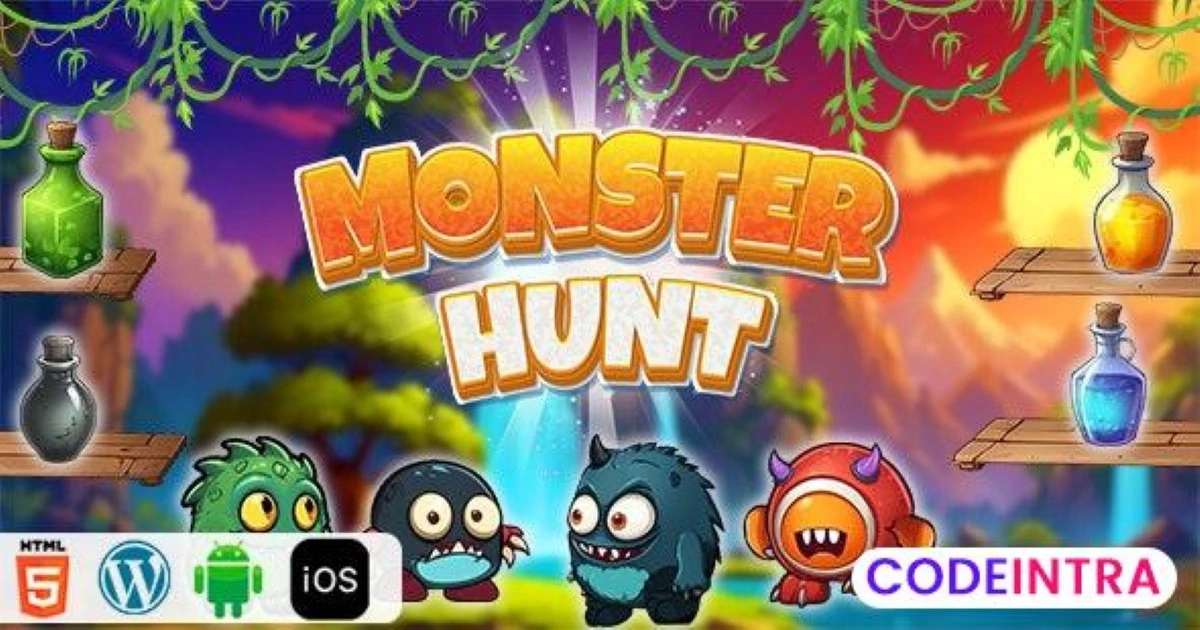 Monster Hunt - HTML5 Construct3 Game - Codeintra
