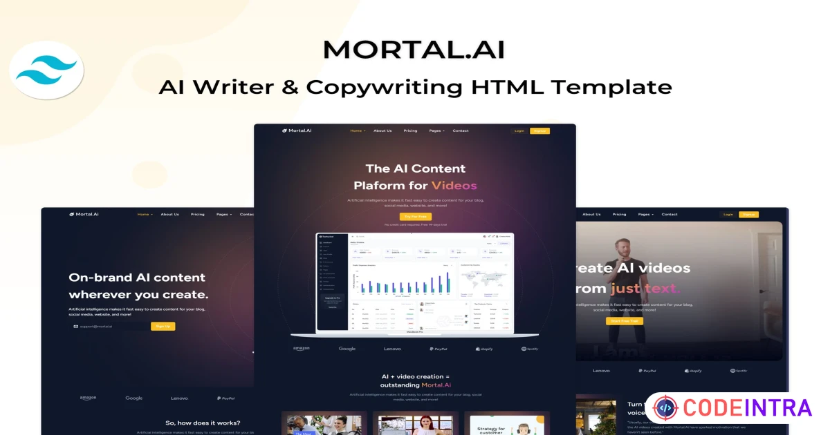 Mortal - AI Writer & Copywriting Template - Codeintra