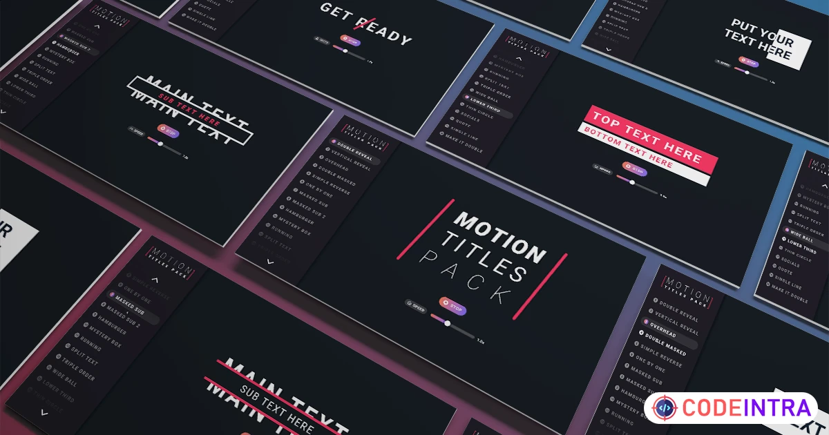 Motion Titles Pack | GUI Tools | Unity Assets - Codeintra