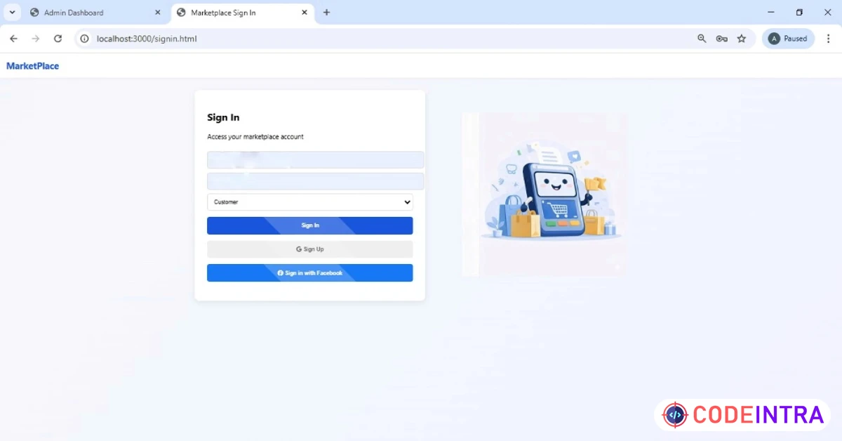 Product featured image Multi-Vendor Marketplace – Full Stack eCommerce System (Node.js + MongoDB) - Codeintra