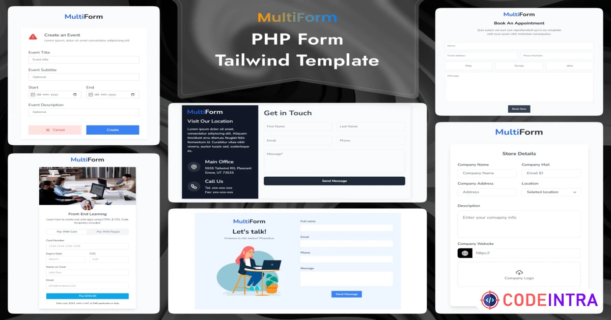 MultiForm - Tailwind CSS PHP Form Template - Codeintra