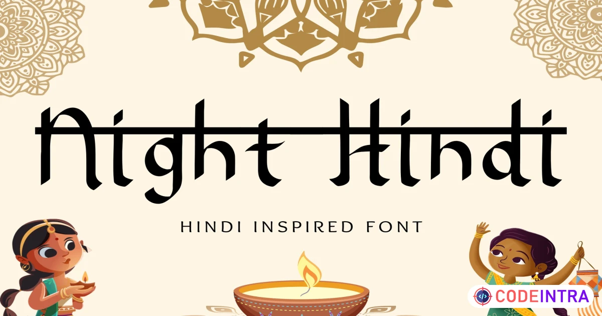 Night Hindi - Display Font in Luxury Style - Codeintra