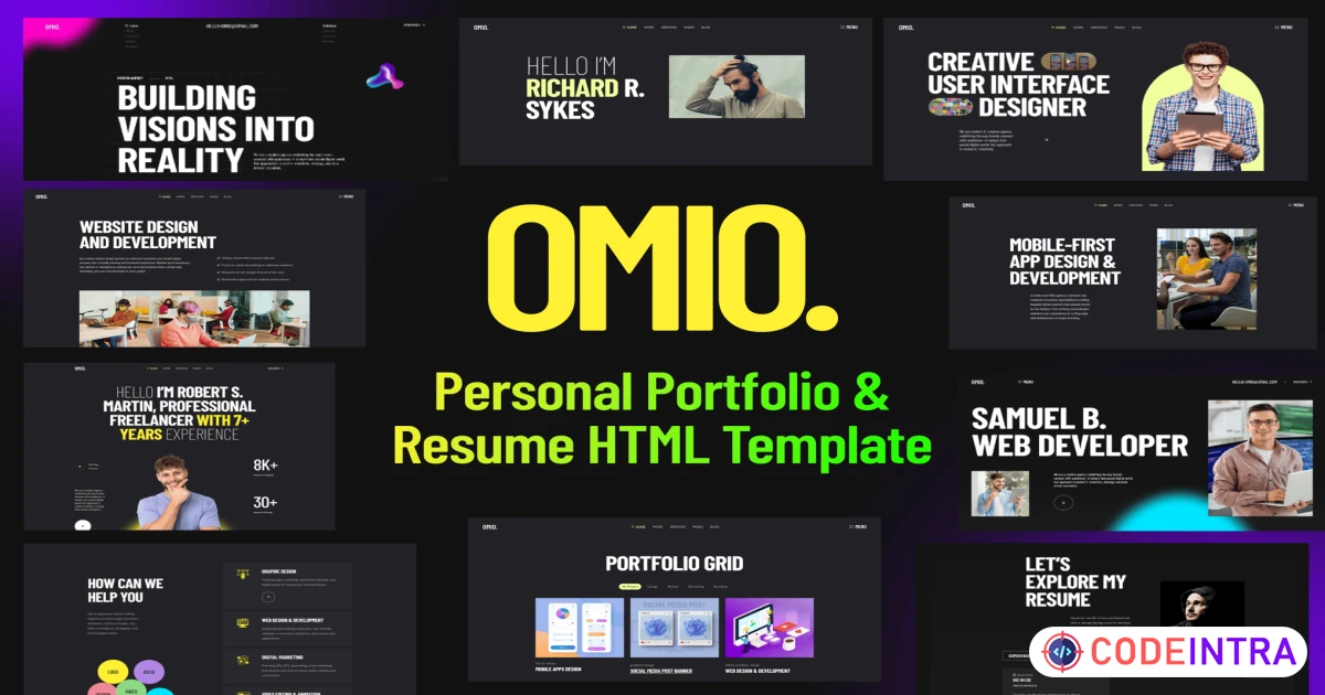 Omio - Modern Personal Portfolio HTML Template - Codeintra