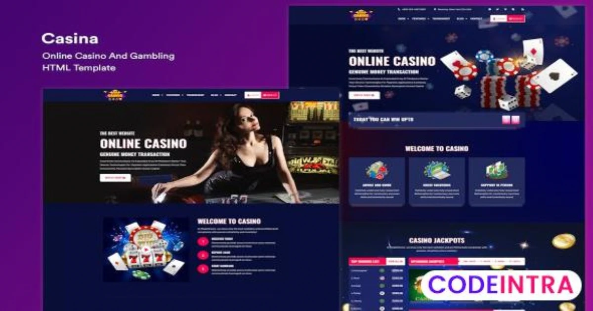 Online Casino And Gambling HTML Template - Codeintra
