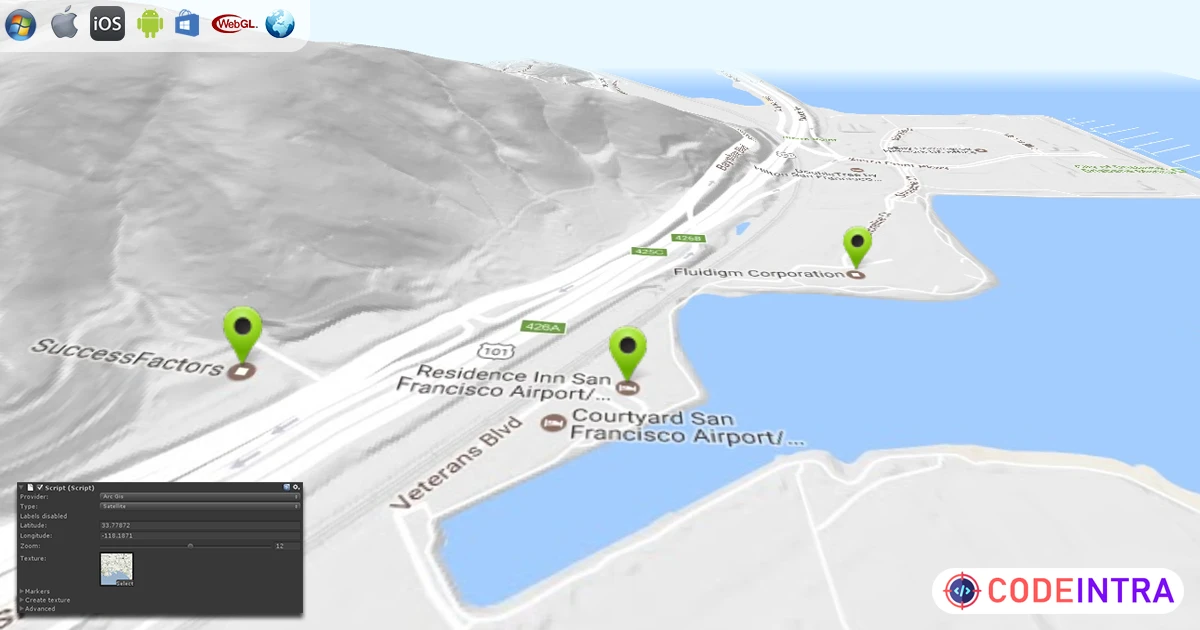 Product featured image Online Maps v3 | Integration | Unity Assets - Codeintra
