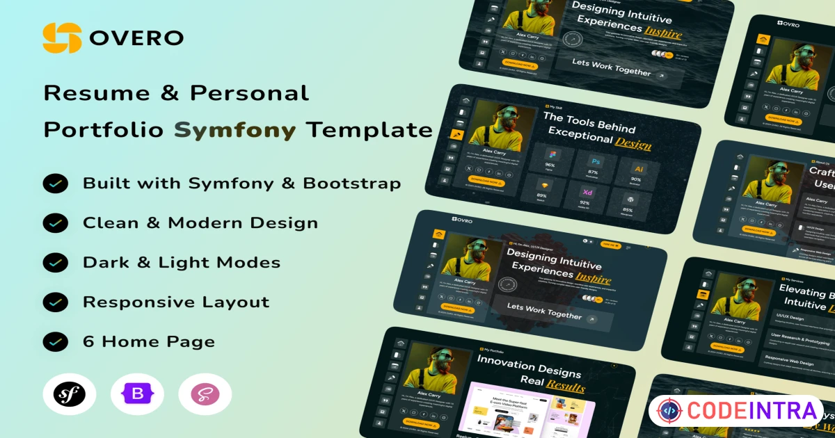 Ovro – Symfony Resume Personal Portfolio Template - Codeintra