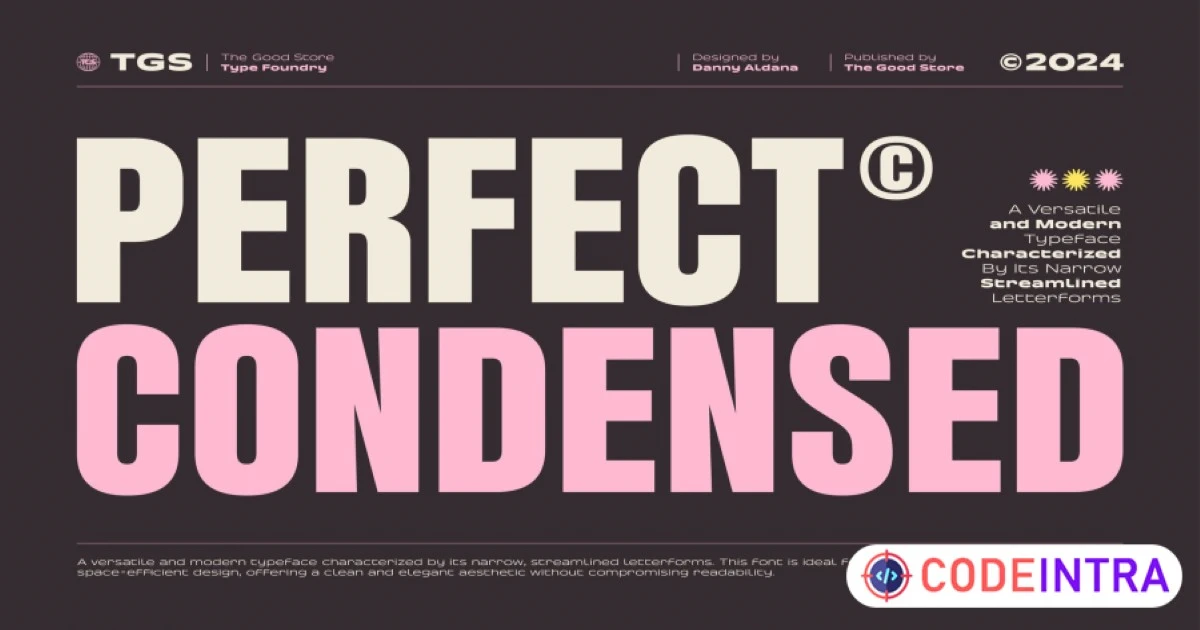 Perfect Condensed Premium Style Font Pack - Codeintra