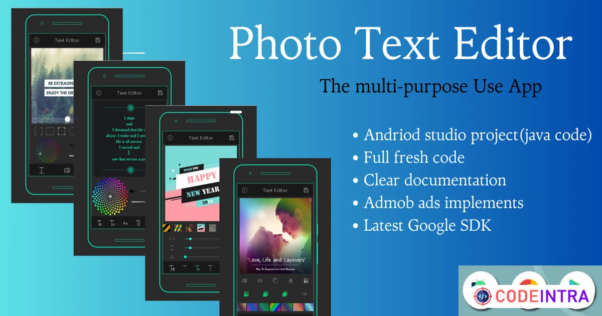 Photo Text Editor - Android App
 - Codeintra