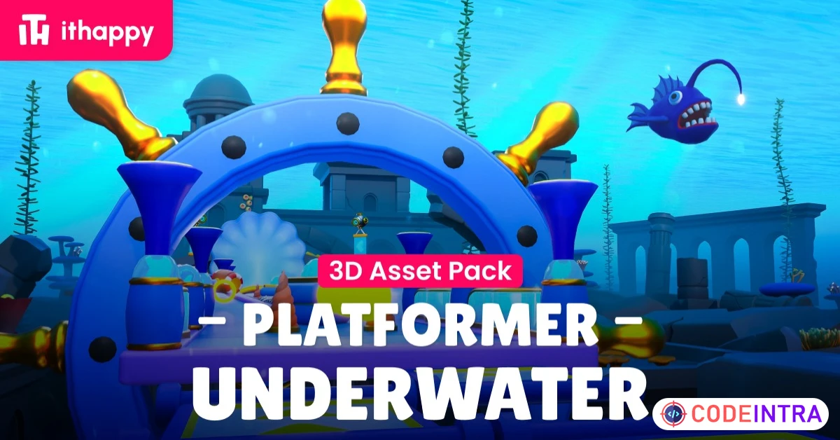 Product featured image Platformer 12 Underwater - Low Poly 3D Models Pack | 3D Environments | Unity Assets - Codeintra