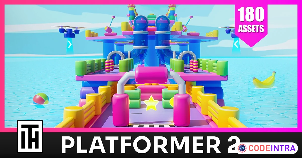 Platformer 2 Obstacles - Low Poly 3D Models Pack | 3D Exterior | Unity Assets - Codeintra