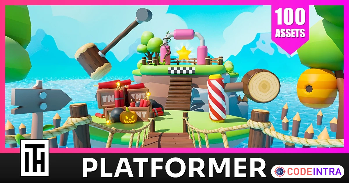 Platformer Deathrun - Low Poly 3D Models Pack | 3D Environments | Unity Assets - Codeintra