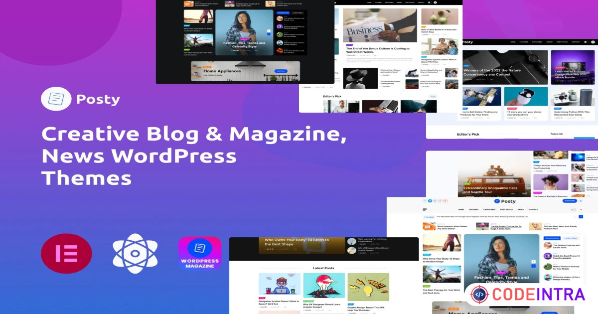 Posty - News Magazine WordPress Theme - Codeintra