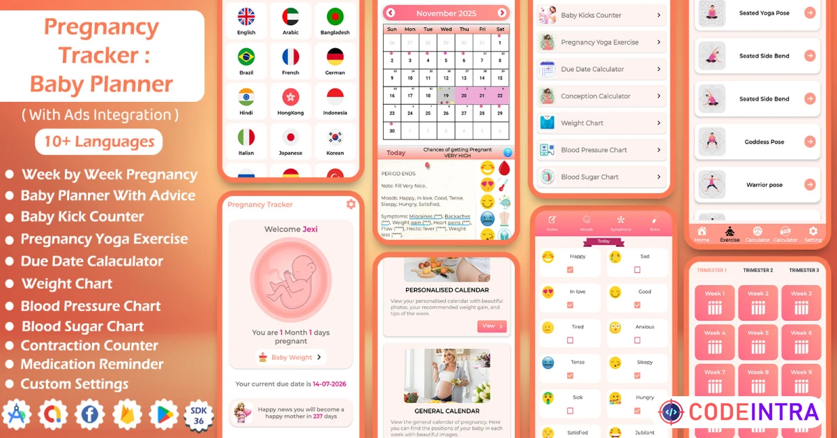 Product featured image Pregnancy Tracker - Android App Source Code
 - Codeintra