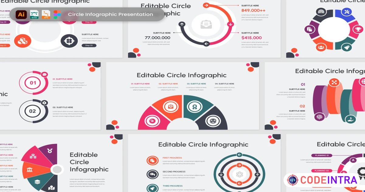 Professional Circle Infographic Template - Codeintra