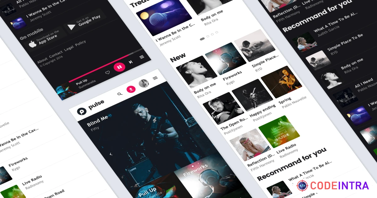 Product featured image pulse - Music, Audio, Radio Template - Codeintra