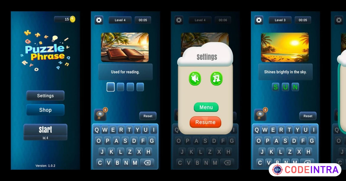 Smart Puzzle - Word Guessing Game Source Code - Codeintra